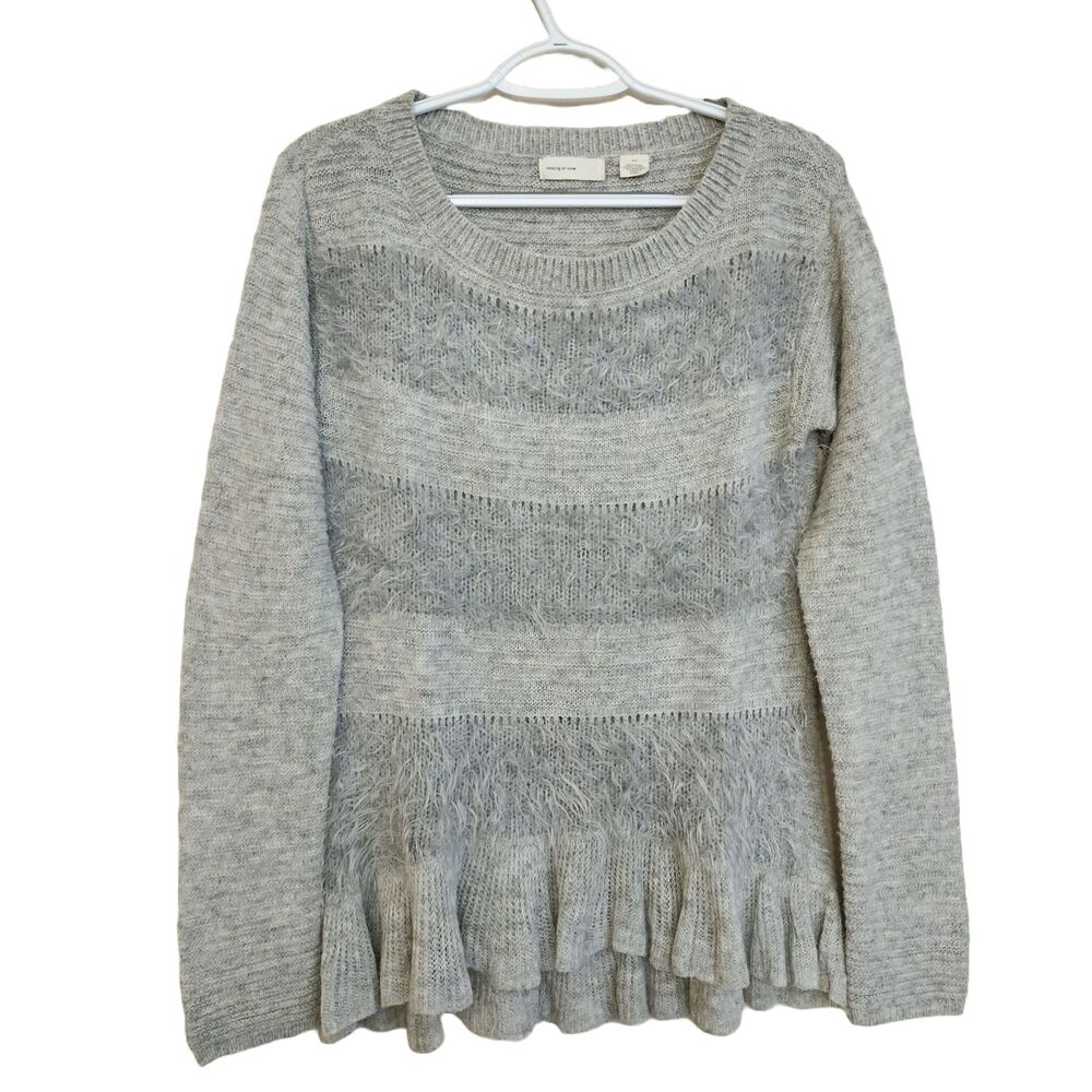 Anthropologie Sleeping on Snow Nuvola Sweater Womens M Gray Wool Blend